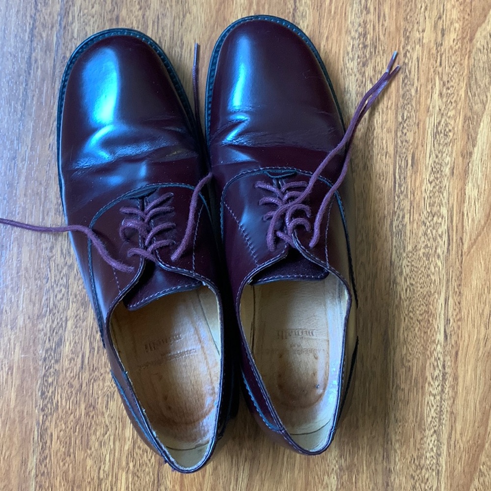French made maroon oxfords.